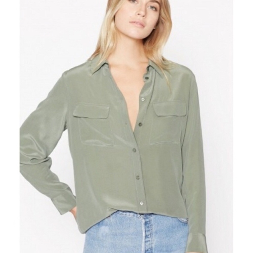 Equipment Slim Signature Long Sleeve Silk Shirt